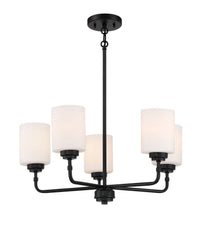 Five Light Chandelier from the Stowe collection in Flat Black finish by Craftmade