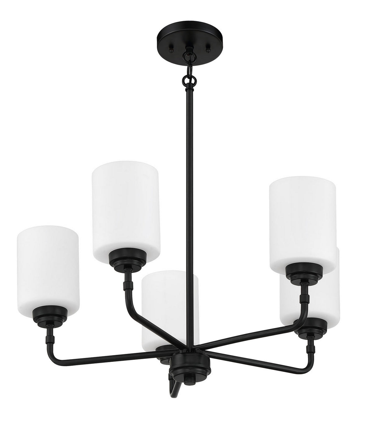 Five Light Chandelier from the Stowe collection in Flat Black finish by Craftmade