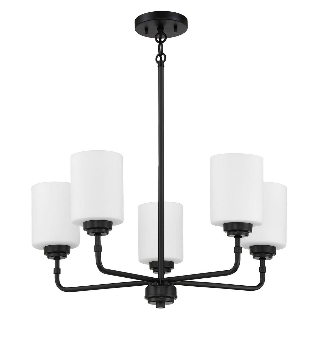 Five Light Chandelier from the Stowe collection in Flat Black finish by Craftmade