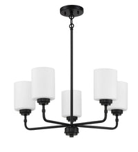 Five Light Chandelier from the Stowe collection in Flat Black finish by Craftmade