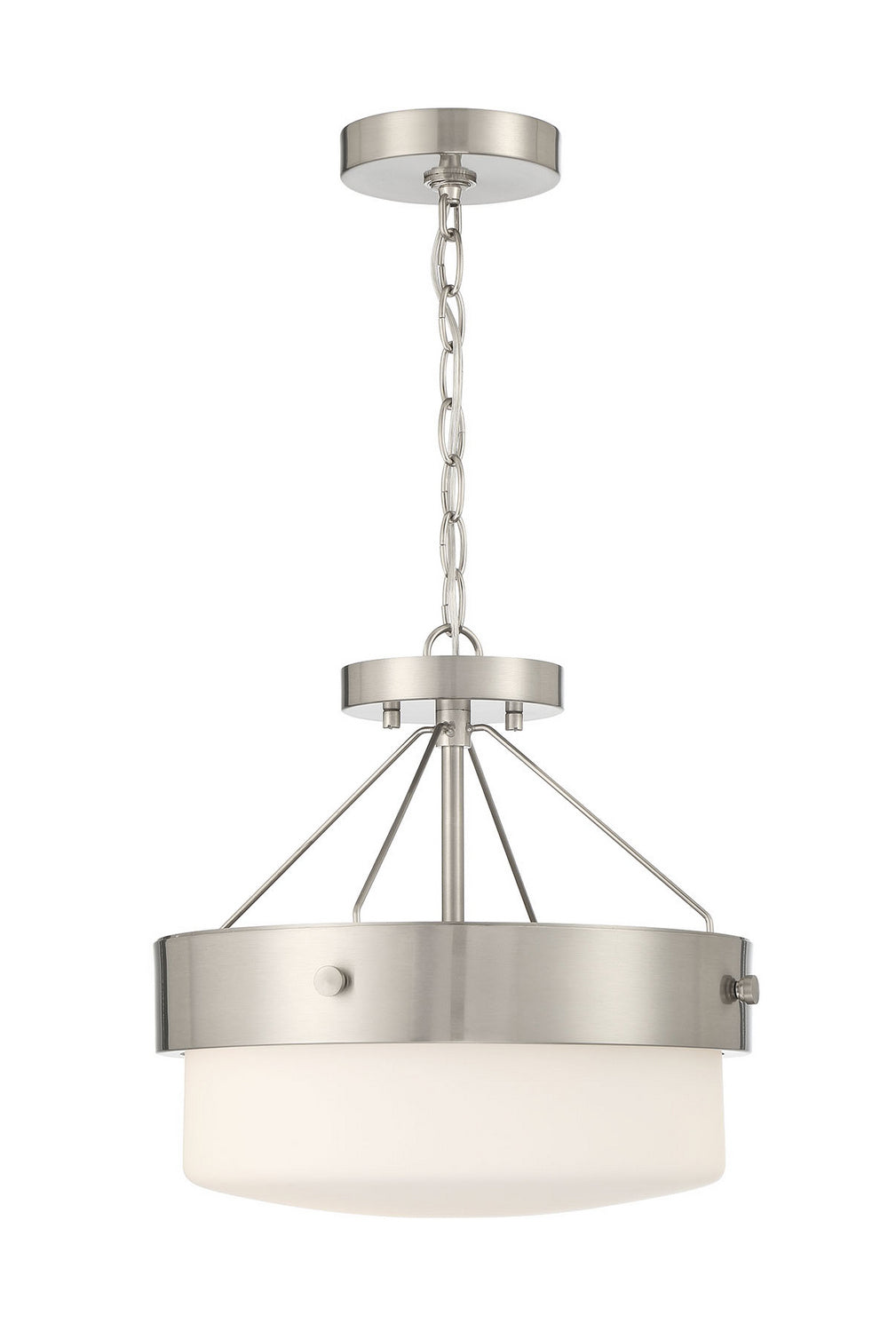 Craftmade Two Light Flushmount from the Oak Street collection in Brushed Polished Nickel/Whiskey Barrel finish