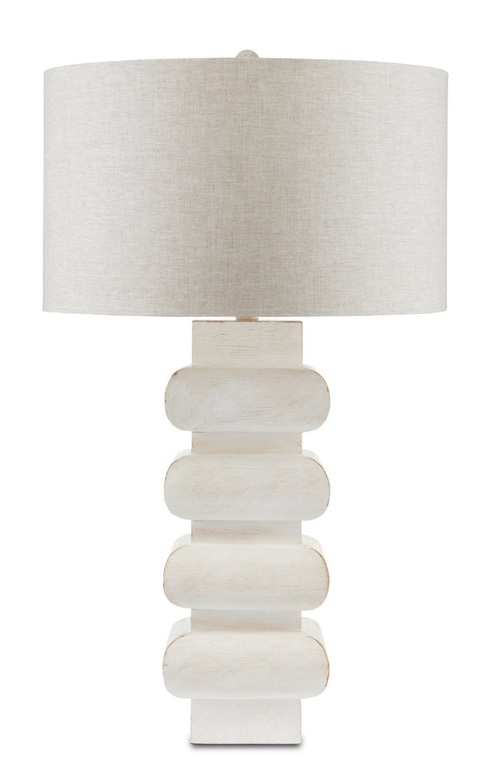 Currey and Company One Light Table Lamp from the Blondel collection in Whitewash finish