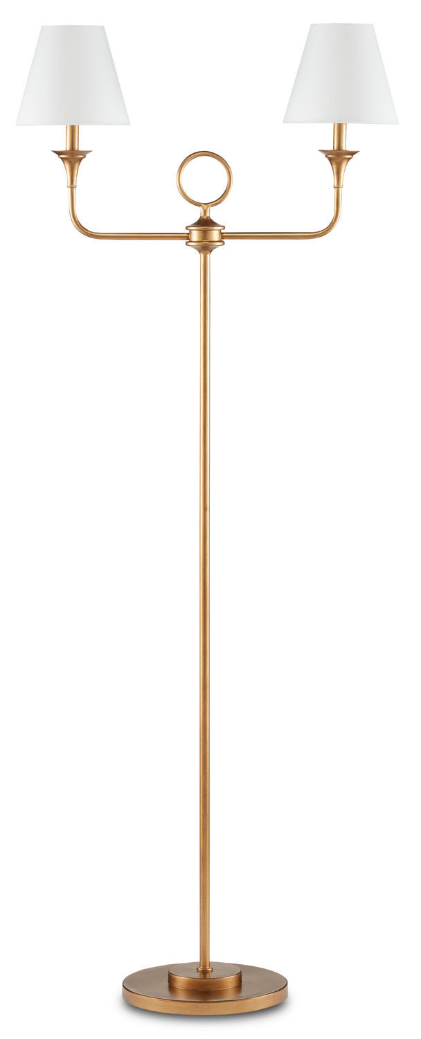 Currey and Company - 8000-0109 - Two Light Floor Lamp - Nottaway - Brass