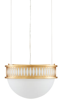 Currey and Company - 9000-0834 - One Light Pendant - Lola Collection - Contemporary Gold Leaf/Painted Contemporary Gold