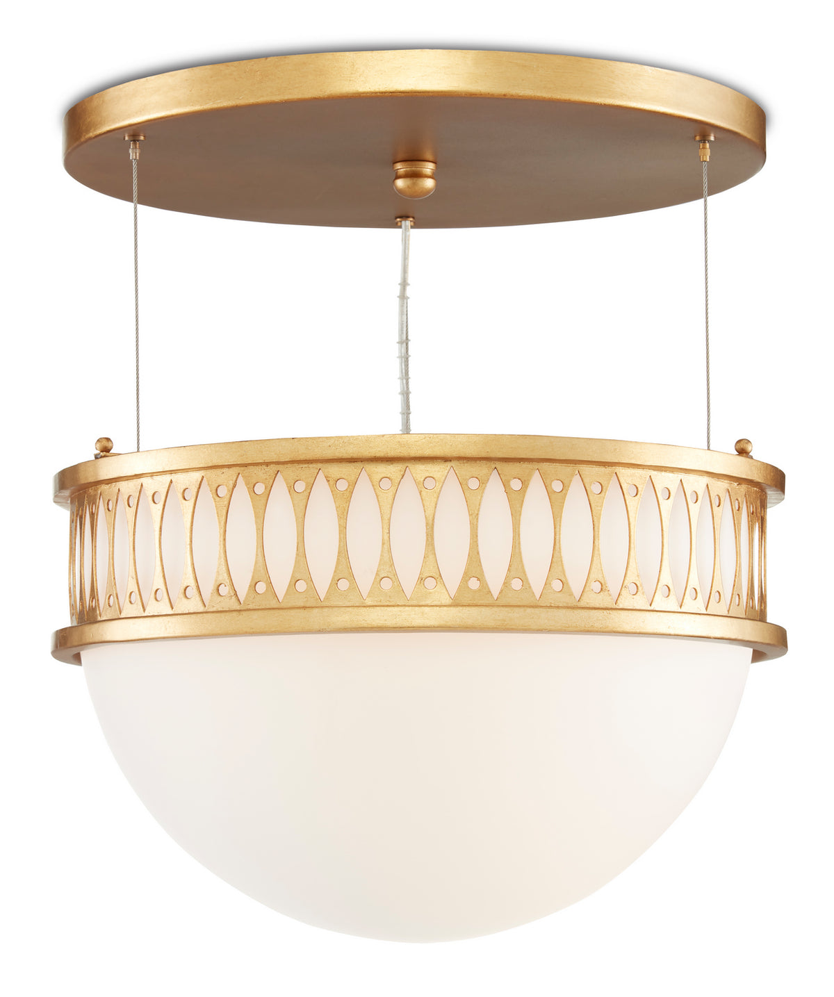 Currey and Company - 9000-0834 - One Light Pendant - Lola Collection - Contemporary Gold Leaf/Painted Contemporary Gold