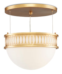 Currey and Company - 9000-0834 - One Light Pendant - Lola Collection - Contemporary Gold Leaf/Painted Contemporary Gold