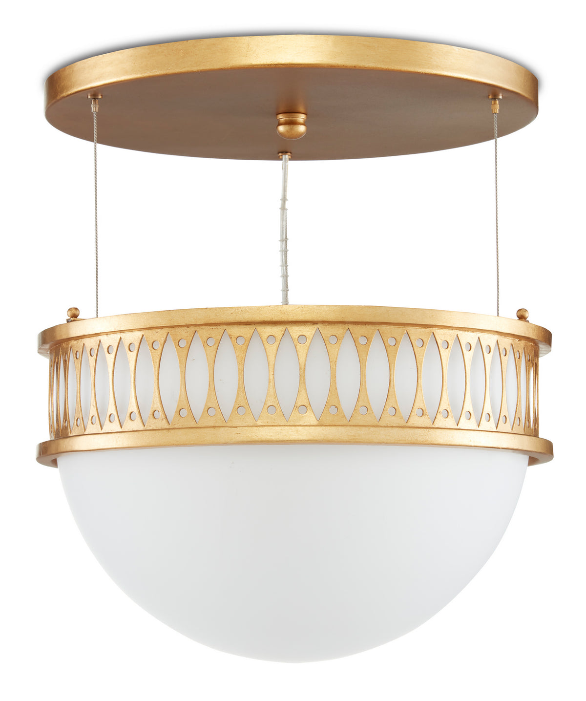 Currey and Company - 9000-0834 - One Light Pendant - Lola Collection - Contemporary Gold Leaf/Painted Contemporary Gold