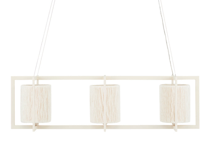 Currey and Company Three Light Chandelier from the Monreale collection in White finish