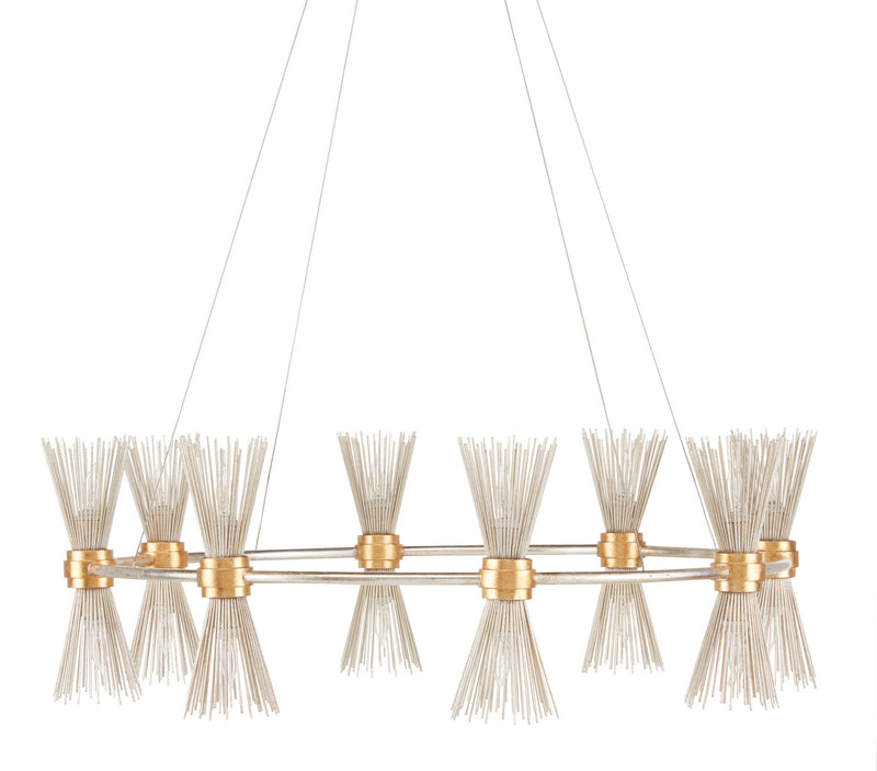 Currey and Company - 9000-0842 - 16 Light Chandelier - Novatude Collection - Contemporary Gold Leaf/Contemporary Silver Leaf