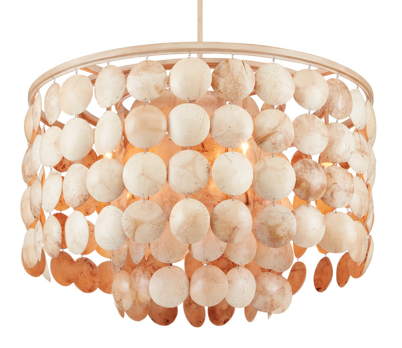Currey and Company - 9000-0849 - Six Light Chandelier - Buko Collection - Coco Cream