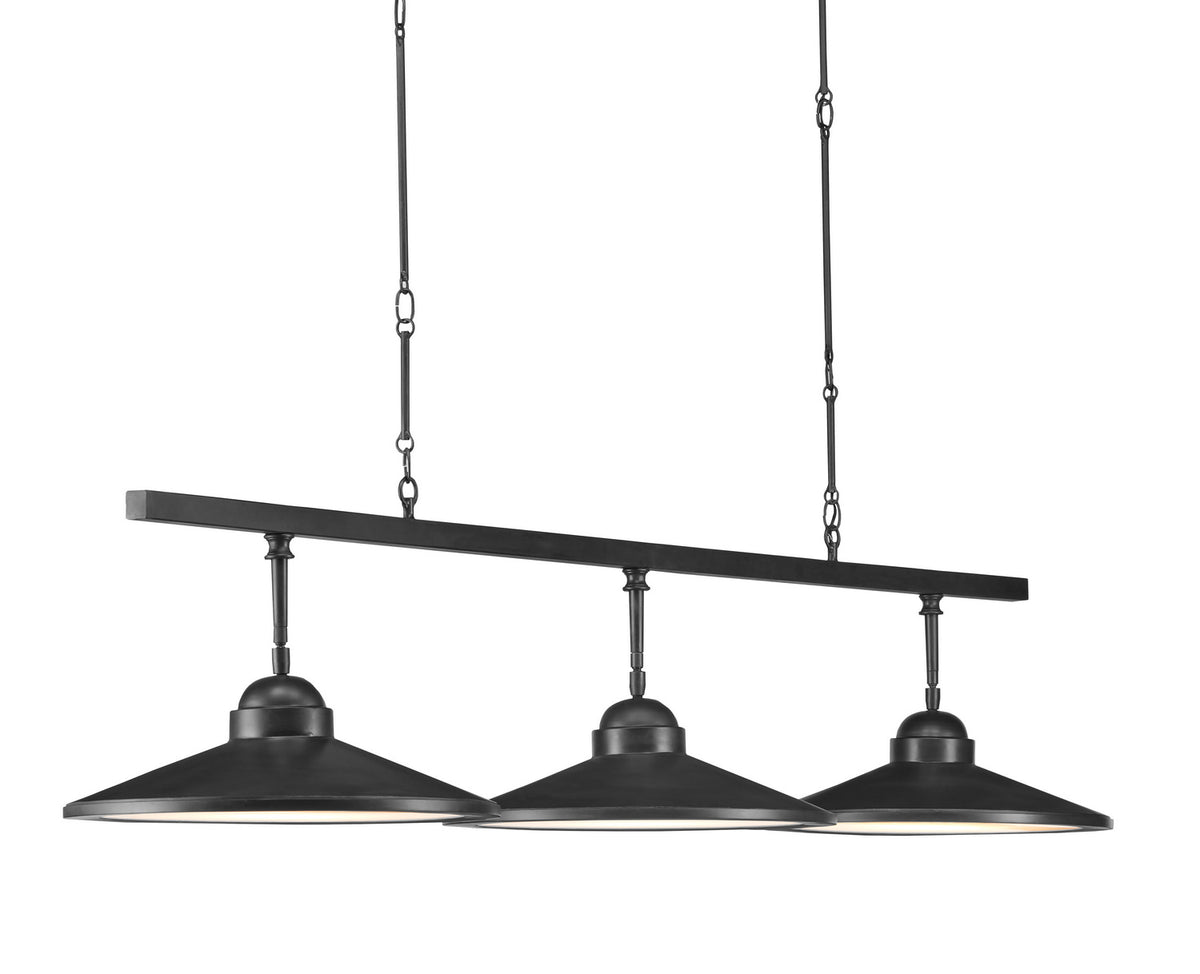 Currey and Company - 9000-0858 - Three Light Chandelier - Ditchley Collection - Black Bronze/White