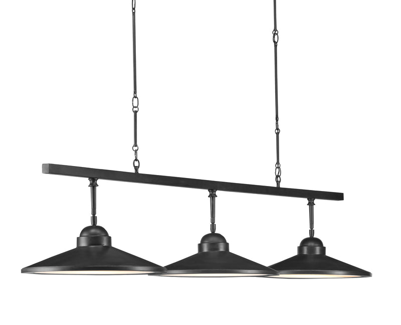 Currey and Company - 9000-0858 - Three Light Chandelier - Ditchley Collection - Black Bronze/White