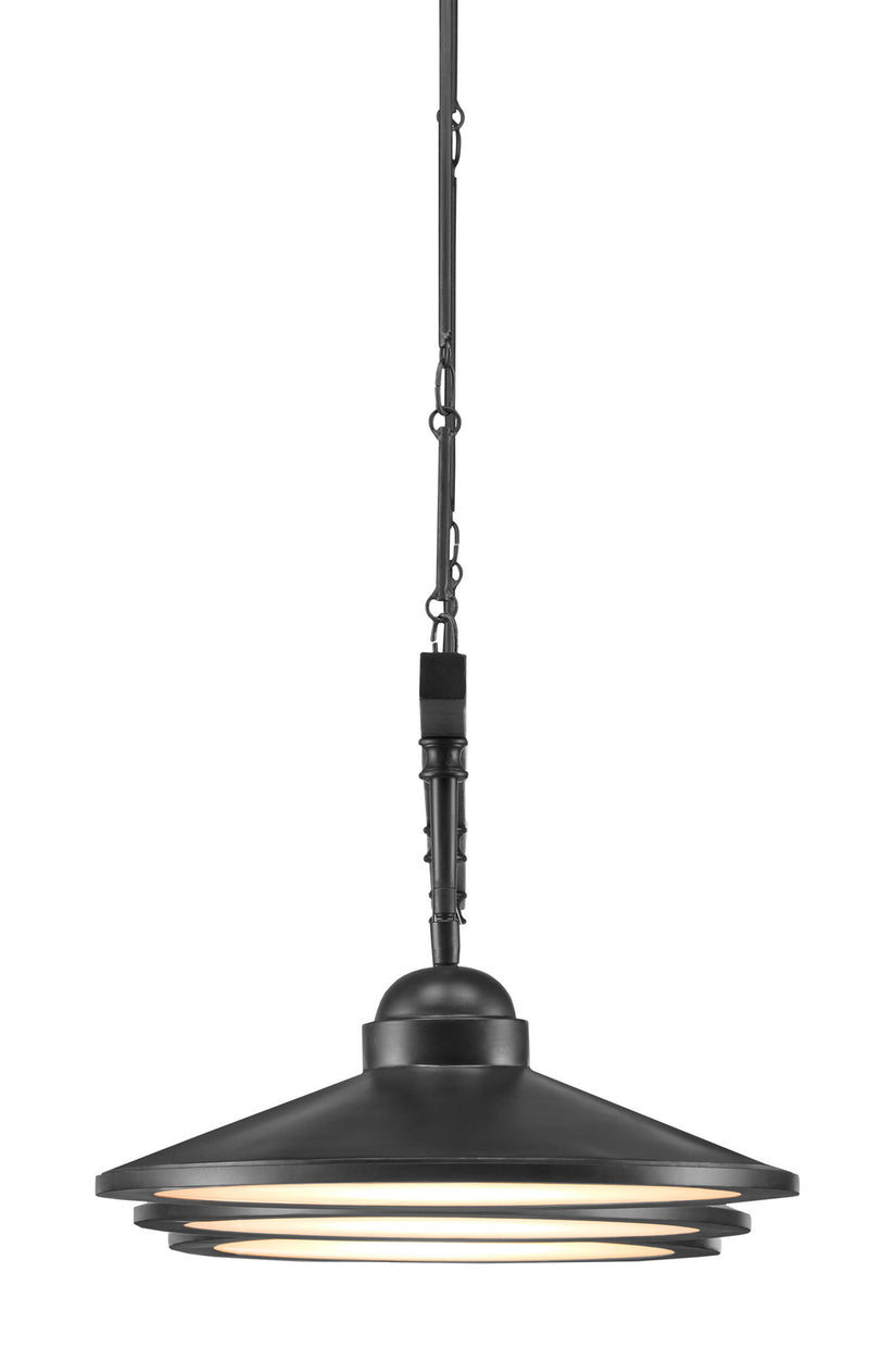 Currey and Company - 9000-0858 - Three Light Chandelier - Ditchley Collection - Black Bronze/White