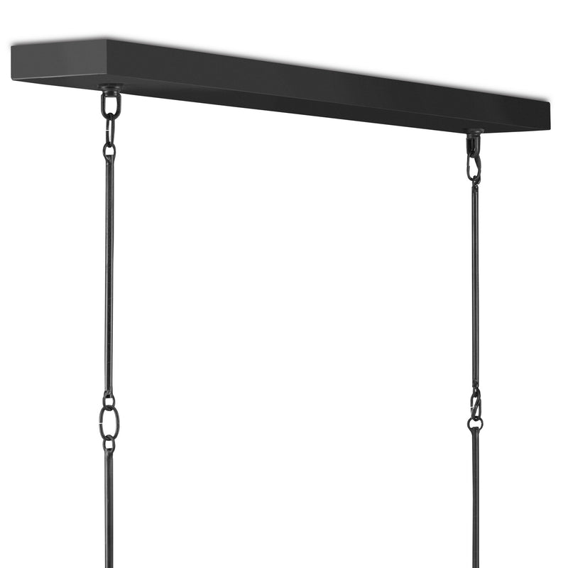 Currey and Company - 9000-0858 - Three Light Chandelier - Ditchley Collection - Black Bronze/White