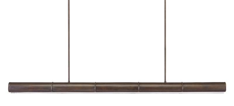Currey and Company - 9000-0862 - Five Light Linear Chandelier - Lyon Collection - Bronze Verdigris/White