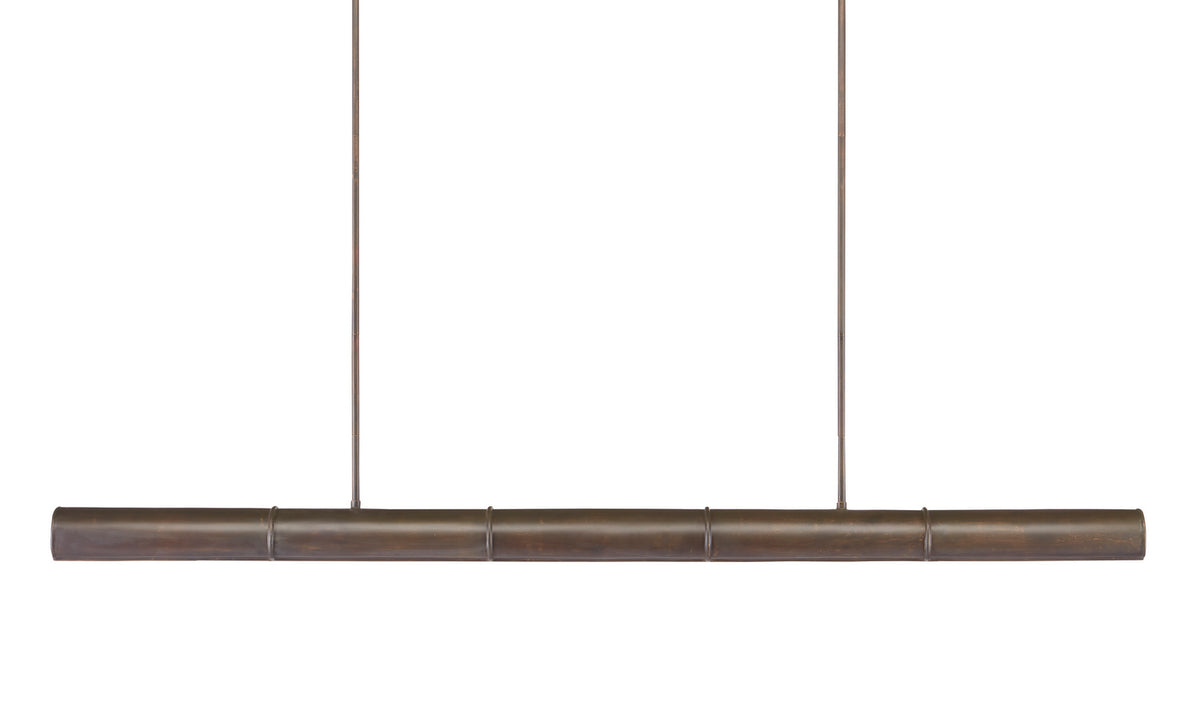Currey and Company - 9000-0862 - Five Light Linear Chandelier - Lyon Collection - Bronze Verdigris/White
