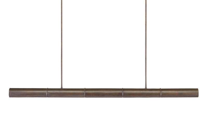 Currey and Company - 9000-0862 - Five Light Linear Chandelier - Lyon Collection - Bronze Verdigris/White