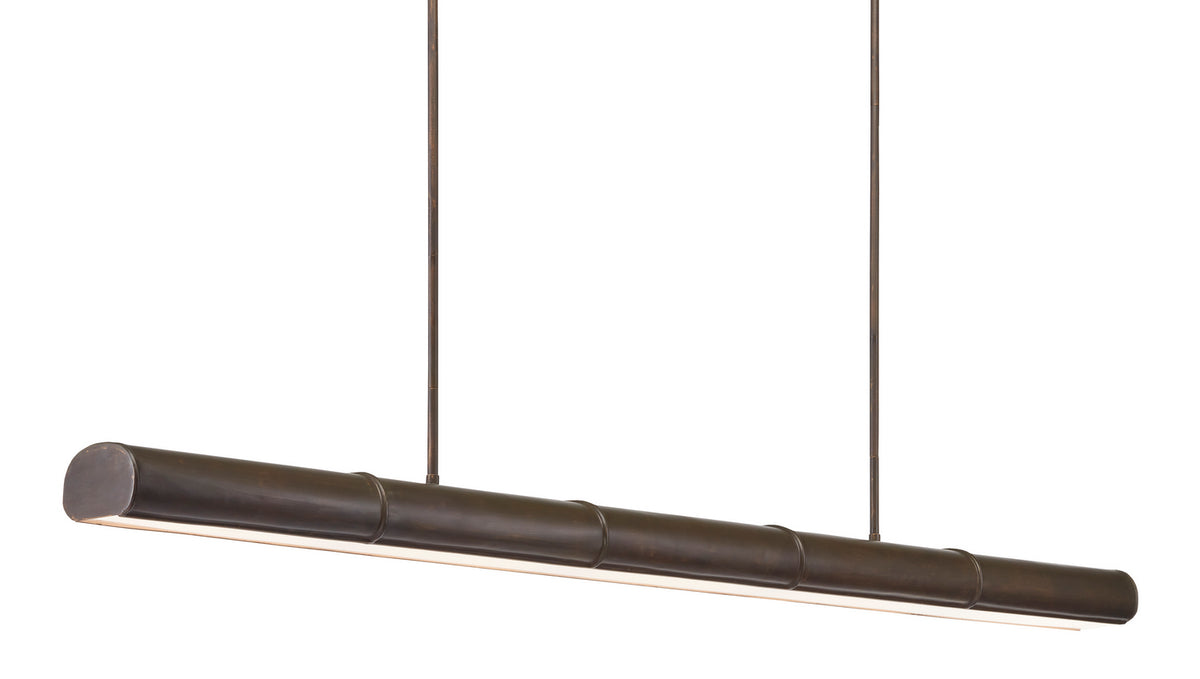 Currey and Company - 9000-0862 - Five Light Linear Chandelier - Lyon Collection - Bronze Verdigris/White