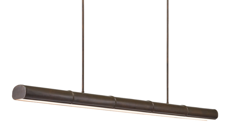 Currey and Company - 9000-0862 - Five Light Linear Chandelier - Lyon Collection - Bronze Verdigris/White