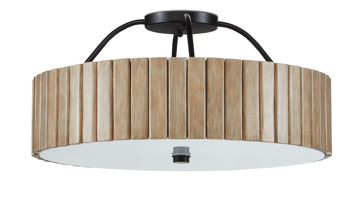 Currey and Company - 9999-0058 - One Light Semi-Flush Mount - Tetterby Collection - Taupe/Black