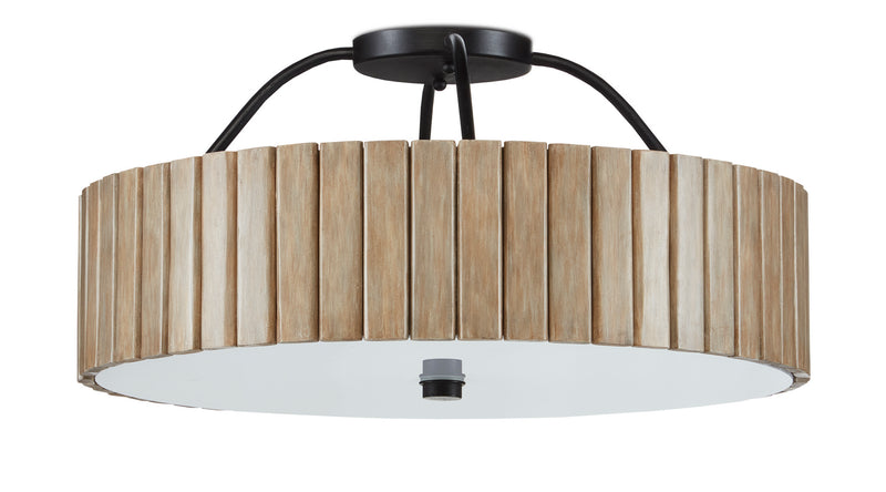 Currey and Company - 9999-0058 - One Light Semi-Flush Mount - Tetterby Collection - Taupe/Black