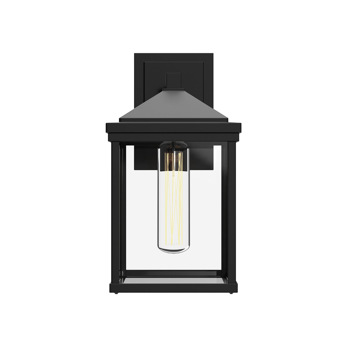 Alora - EW552009BKCL - One Light Exterior Wall Mount - Larchmont - Clear Glass/Textured Black