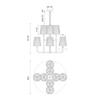 Alora - CH528830MB - Eight Light Chandelier - Plisse - Matte Black