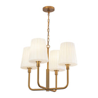 Alora - CH628423AGOP - Four Light Chandelier - Plisse - Aged Gold/Opal Matte Glass