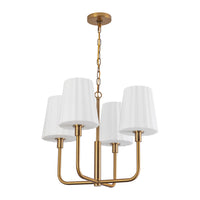 Alora - CH628423AGOP - Four Light Chandelier - Plisse - Aged Gold/Opal Matte Glass
