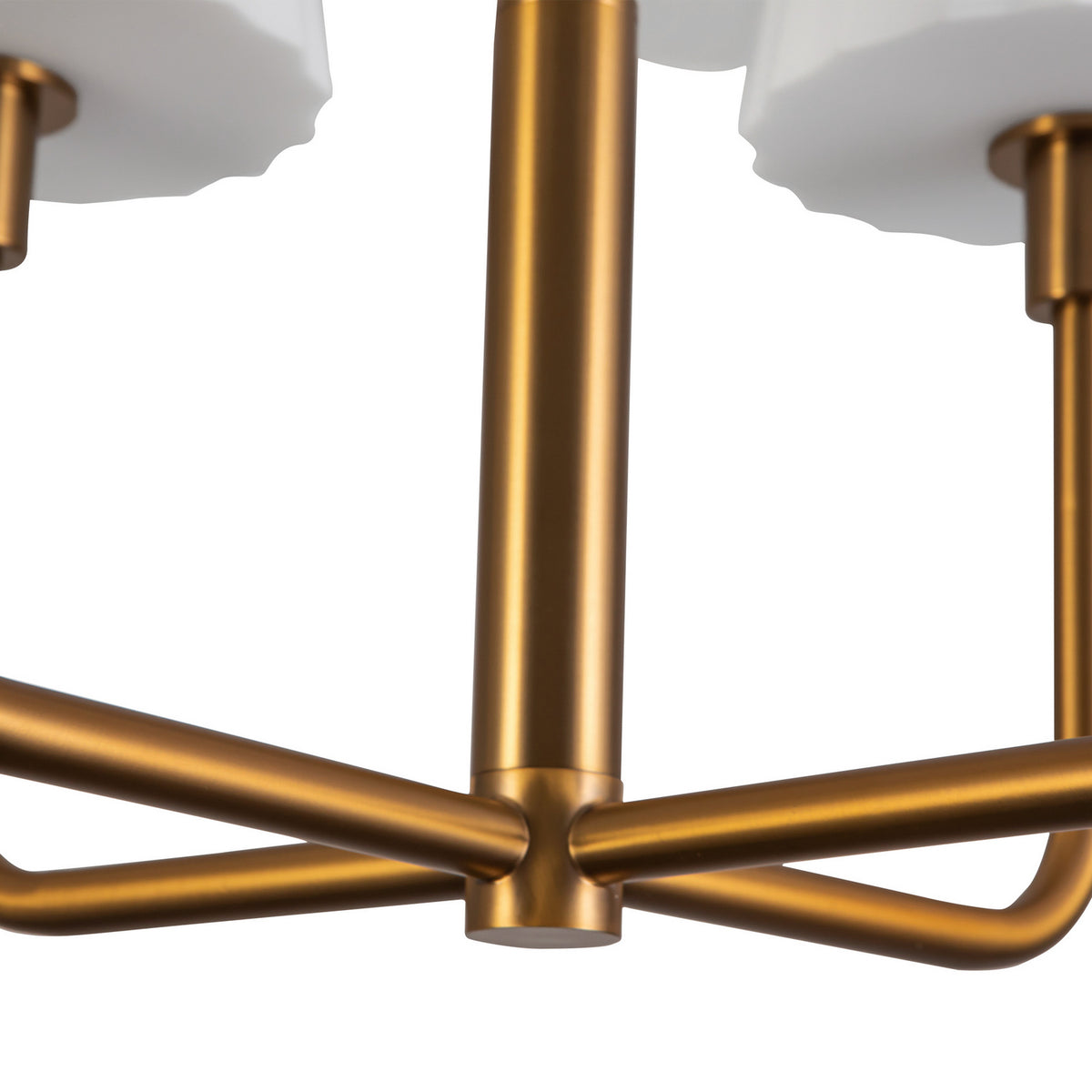 Alora - CH628423AGOP - Four Light Chandelier - Plisse - Aged Gold/Opal Matte Glass