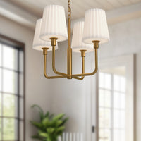 Alora - CH628423AGOP - Four Light Chandelier - Plisse - Aged Gold/Opal Matte Glass