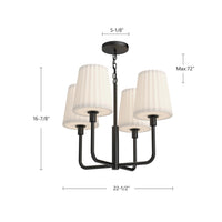 Alora - CH628423AGOP - Four Light Chandelier - Plisse - Aged Gold/Opal Matte Glass