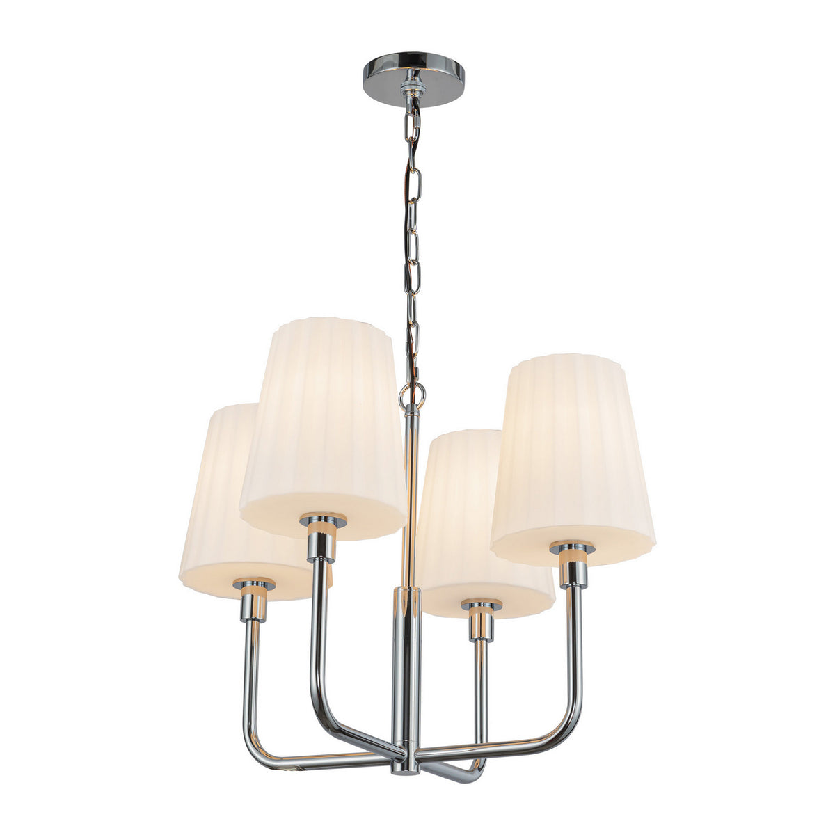 Alora - CH628423CHOP - Four Light Chandelier - Plisse - Chrome/Opal Matte Glass