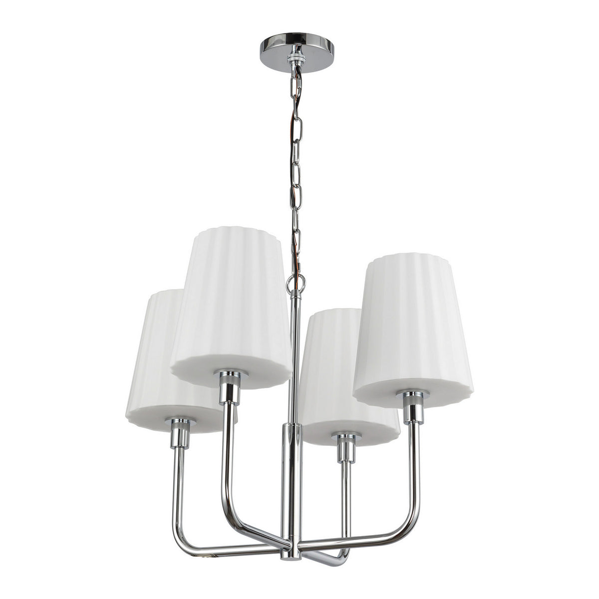 Alora - CH628423CHOP - Four Light Chandelier - Plisse - Chrome/Opal Matte Glass