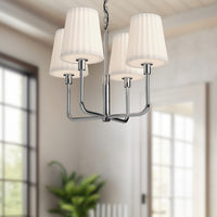 Alora - CH628423CHOP - Four Light Chandelier - Plisse - Chrome/Opal Matte Glass