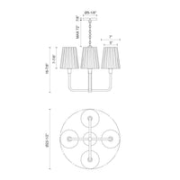 Alora - CH628423CHOP - Four Light Chandelier - Plisse - Chrome/Opal Matte Glass