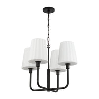 Alora - CH628423MBOP - Four Light Chandelier - Plisse - Matte Black/Opal Matte Glass