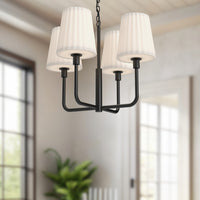 Alora - CH628423MBOP - Four Light Chandelier - Plisse - Matte Black/Opal Matte Glass