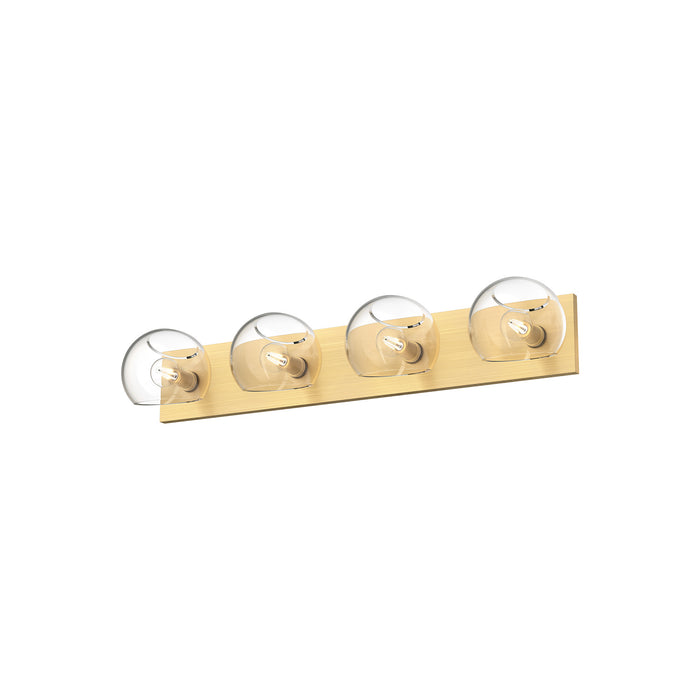 Alora Four Light Bathroom Fixtures from the Willow collection in Brushed Gold finish