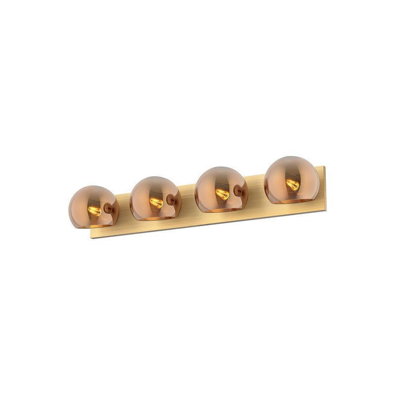 Alora Four Light Bathroom Fixtures from the Willow collection in Brushed Gold finish