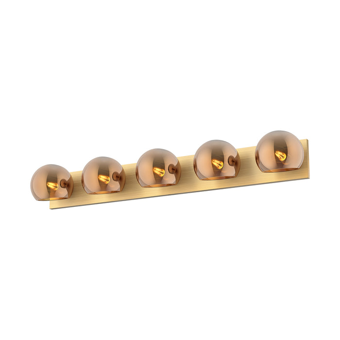 Alora Five Light Bathroom Fixtures from the Willow collection in Brushed Gold finish