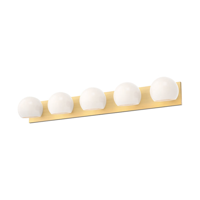 Alora Five Light Bathroom Fixtures from the Willow collection in Brushed Gold finish