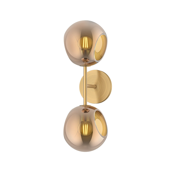 Alora Two Light Vanity from the Willow collection in Brushed Gold finish