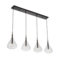 Artcraft Four Light Island Pendant from the Conic collection in Black finish