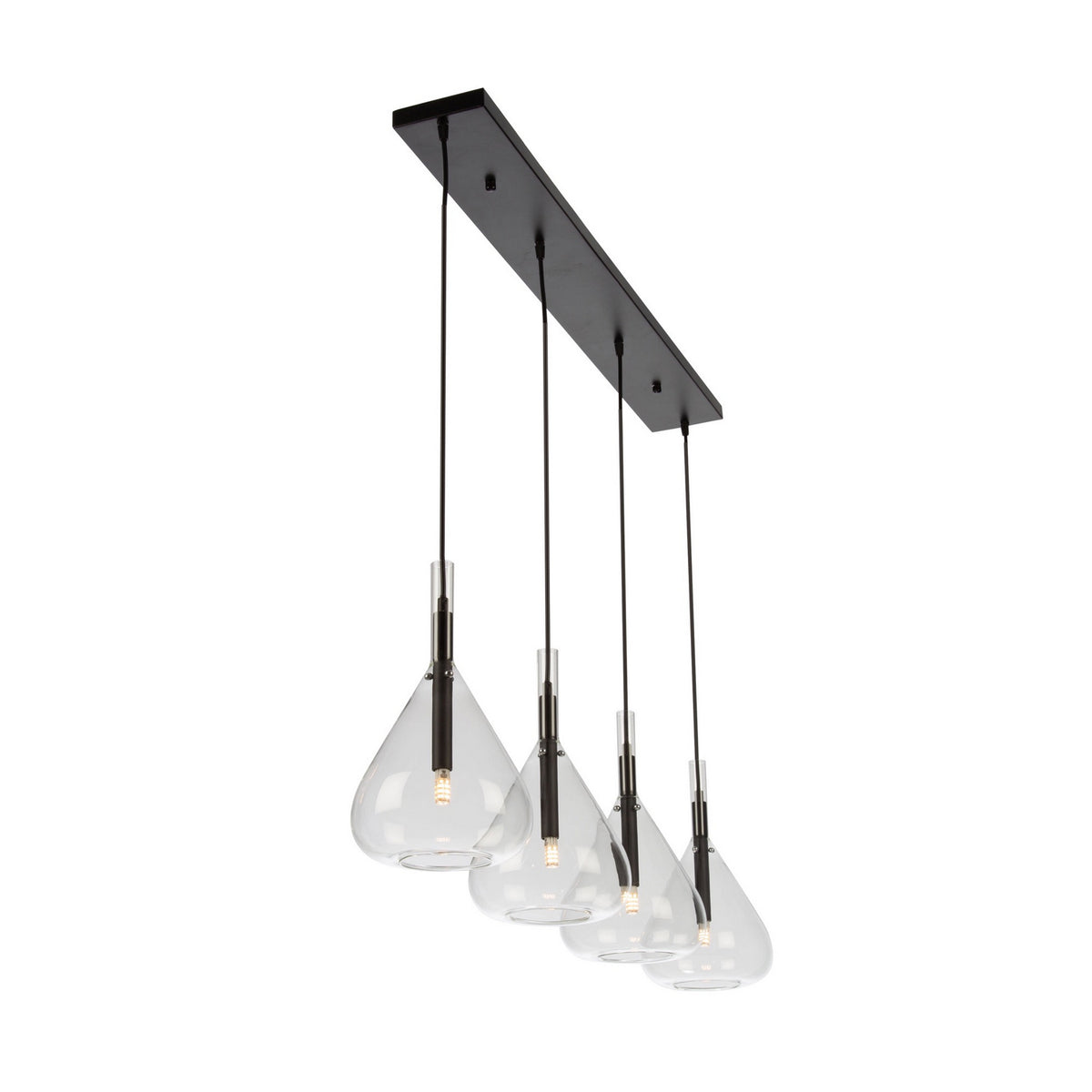 Artcraft Four Light Island Pendant from the Conic collection in Black finish