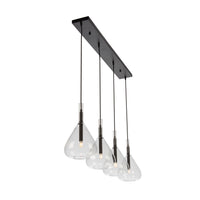 Artcraft Four Light Island Pendant from the Conic collection in Black finish