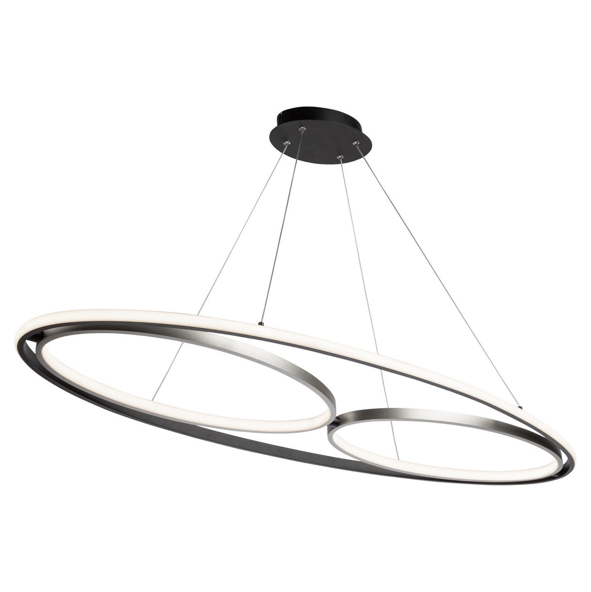 Artcraft LED Pendant from the Gemini collection in Black, Nickel finish