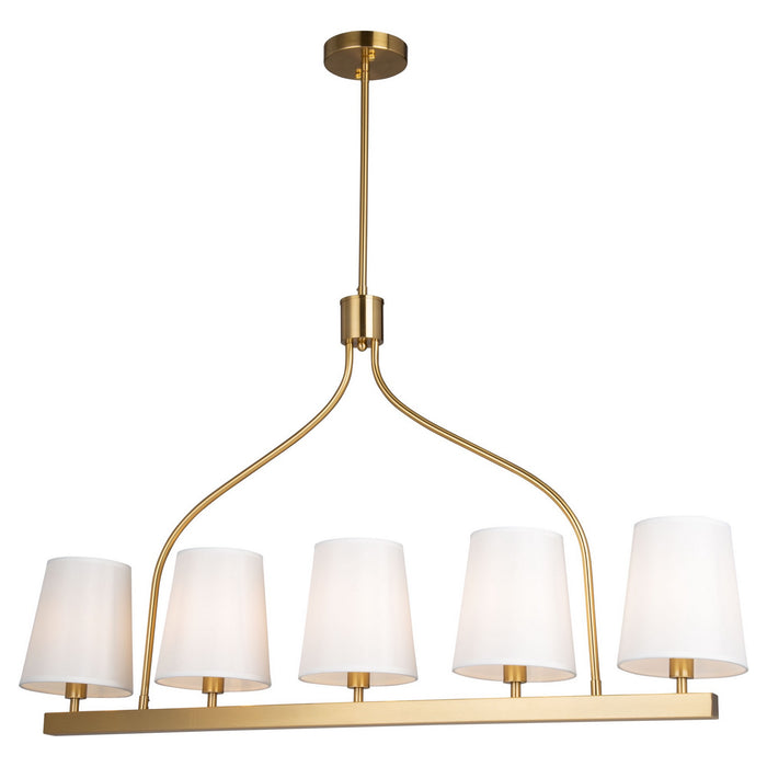 Artcraft Five Light Island Pendant from the Rhythm collection in Brushed Gold finish