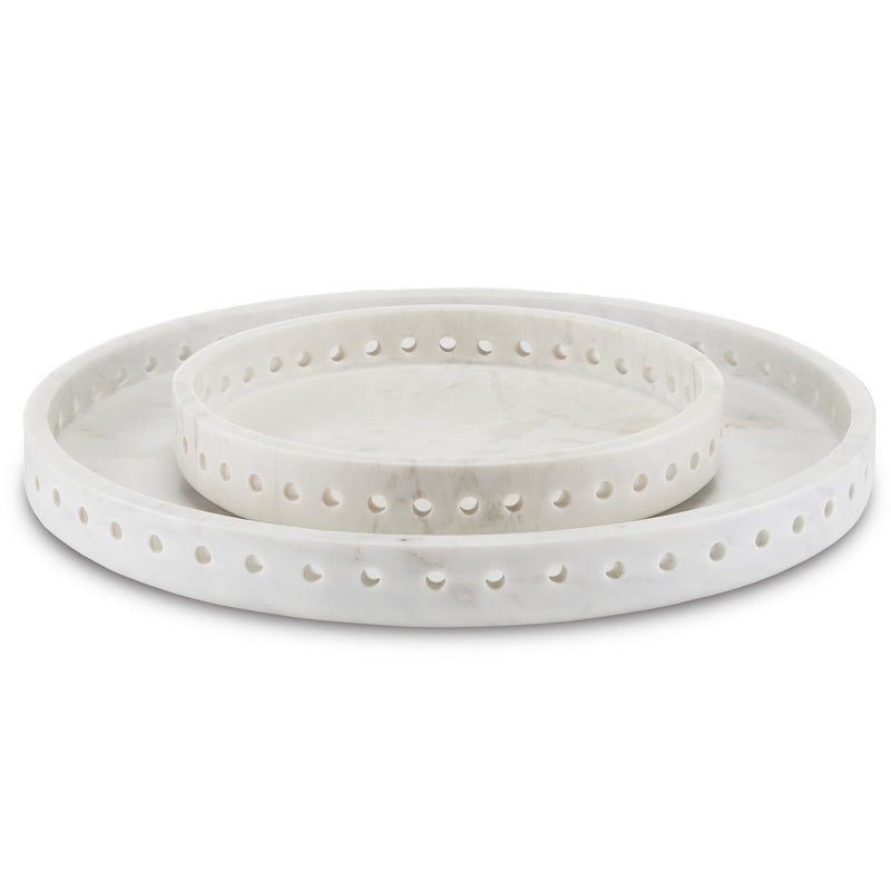 Currey and Company - 1200-0592 - Tray - Freya Collection - White