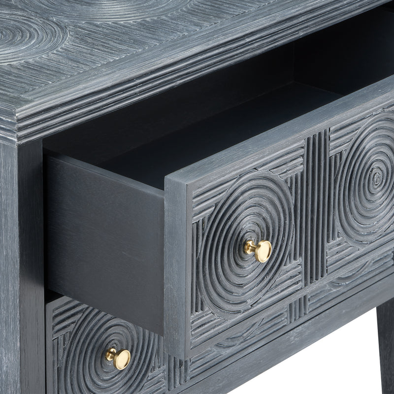 Currey and Company - 3000-0217 - Chest - Santos Collection - Vintage Navy